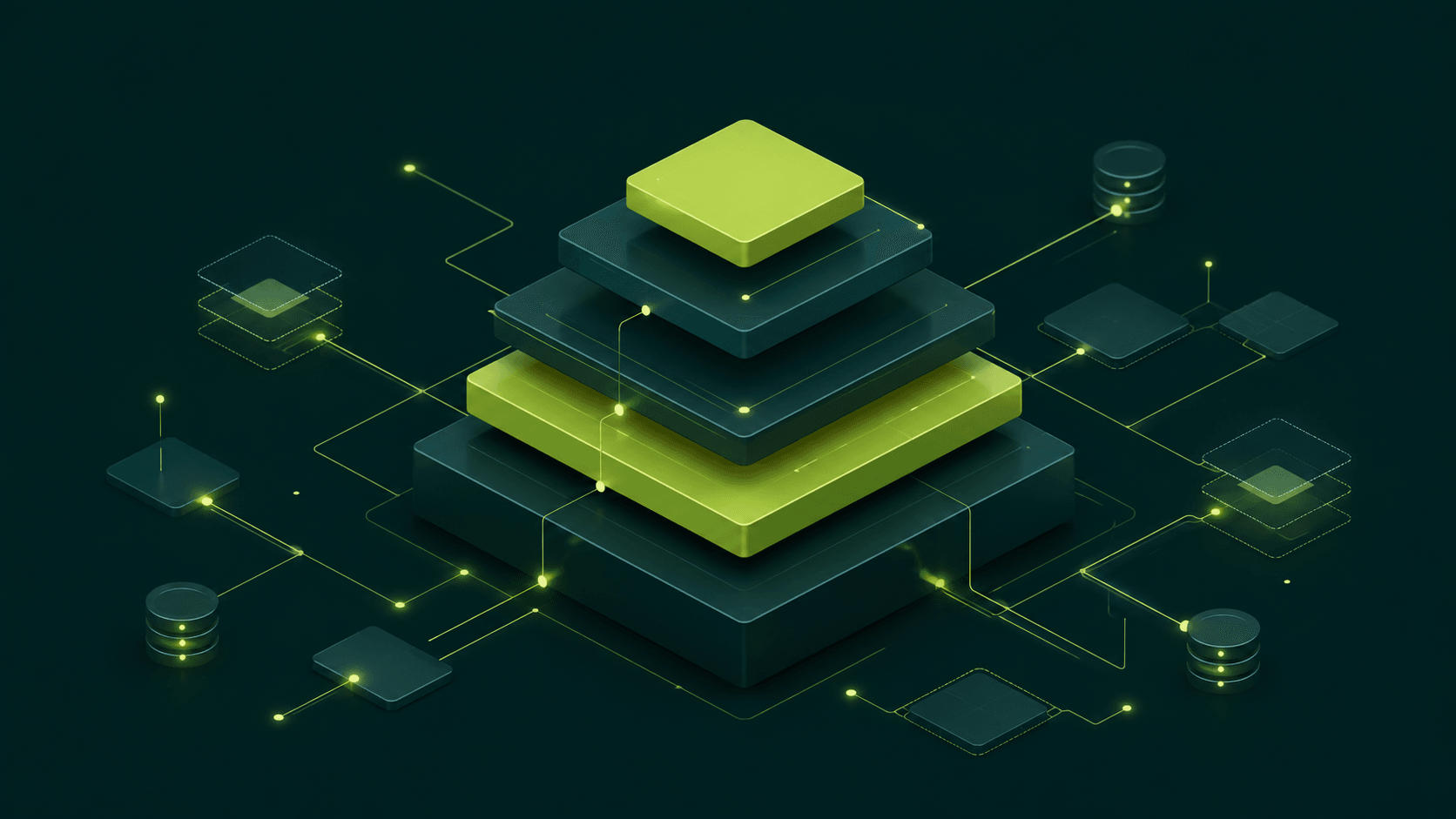 Illustration of layered systems, data, and infrastructure