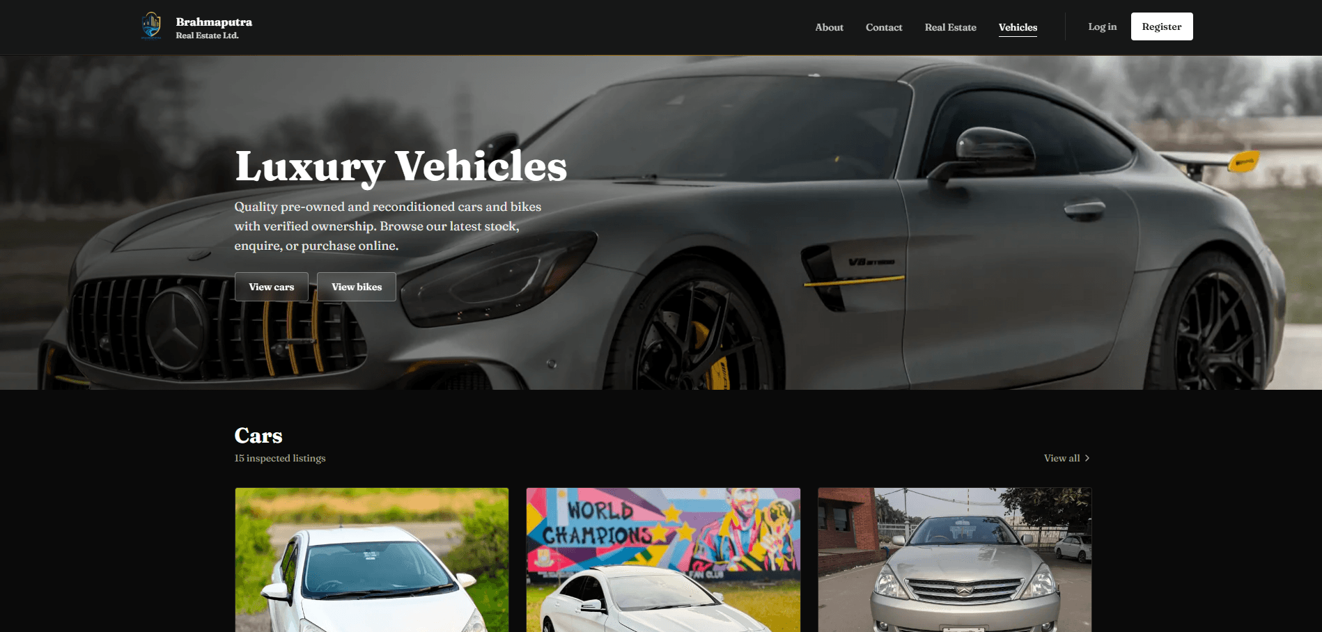 Brahmaputra Real Estate Ltd. Vehicles category landing