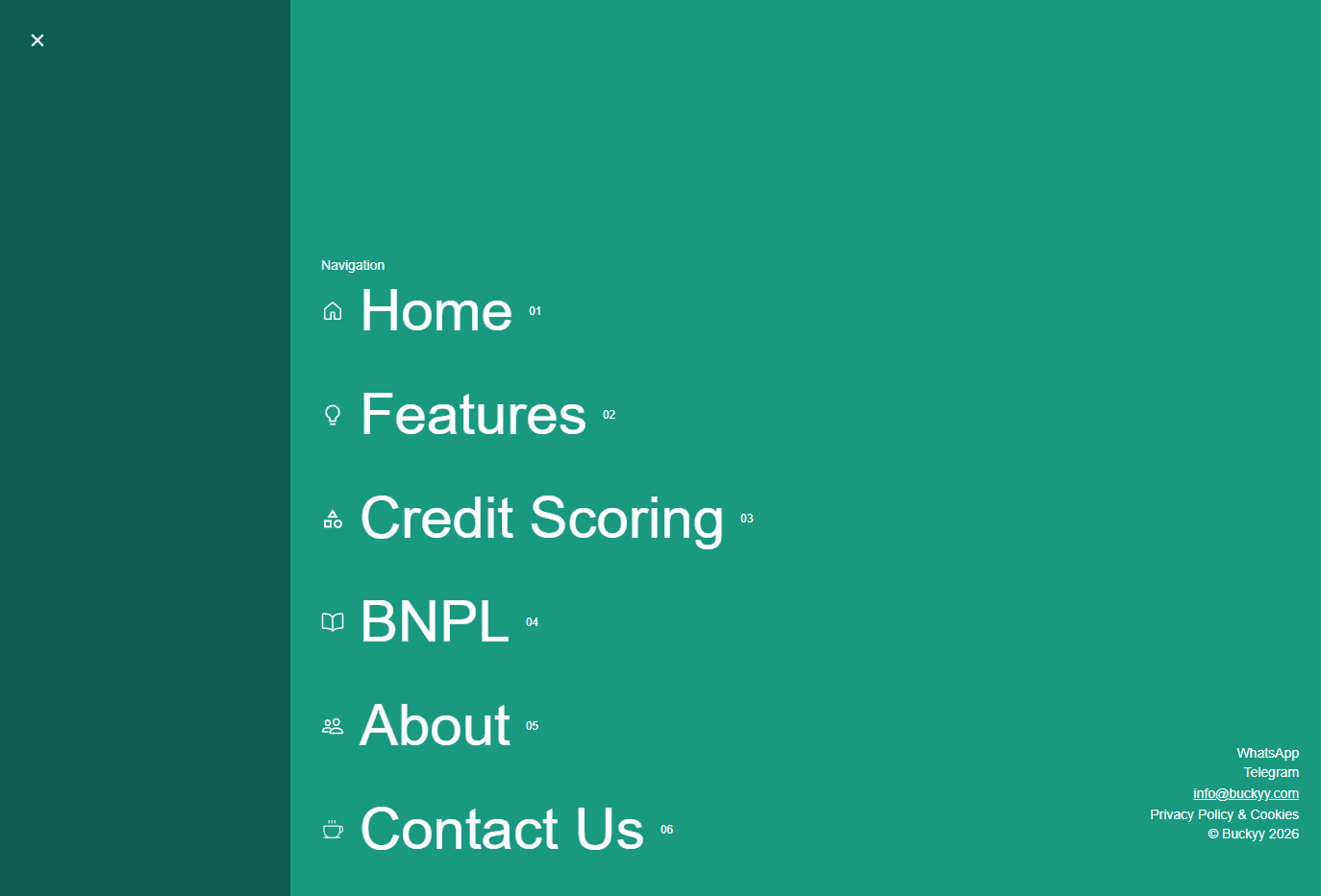 RINI marketing homepage — credit score gauge