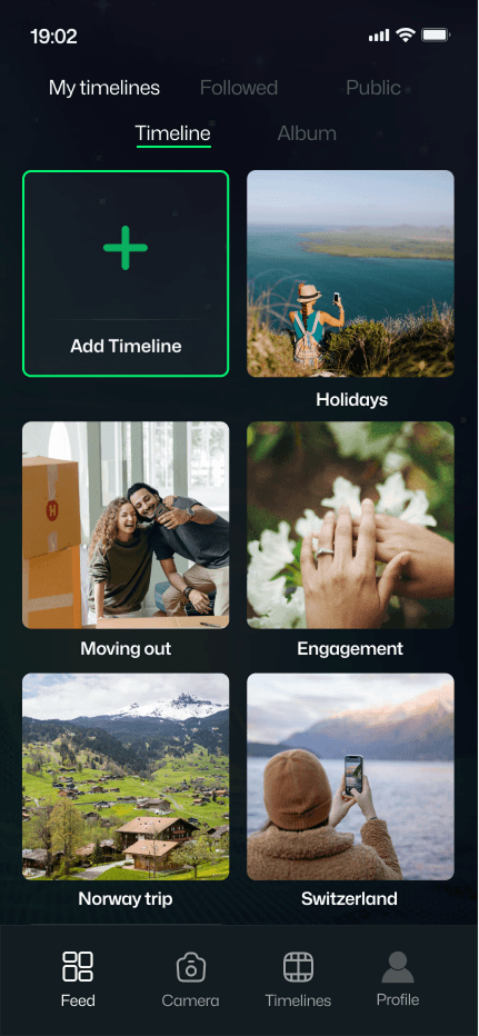 Lifestory timelines list